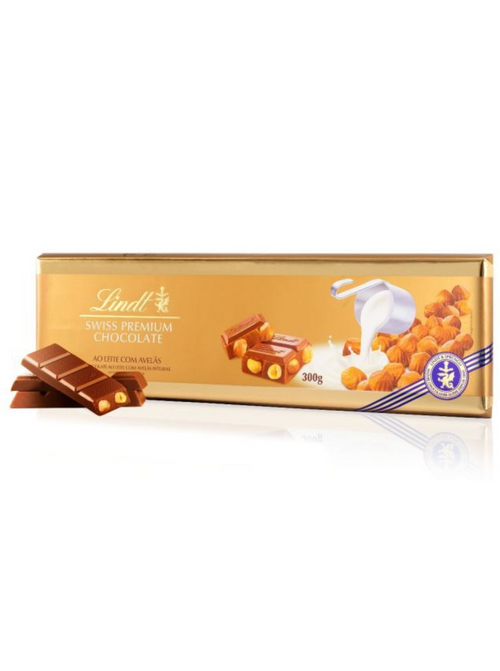 Lindt Chocolate Swiss Classic Ao Leite Com Avelãs - 300g