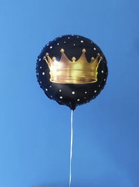 Balão - Redondo Preto com Coroa