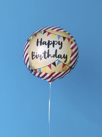 Balão - Redondo Happy Birthday Listrado